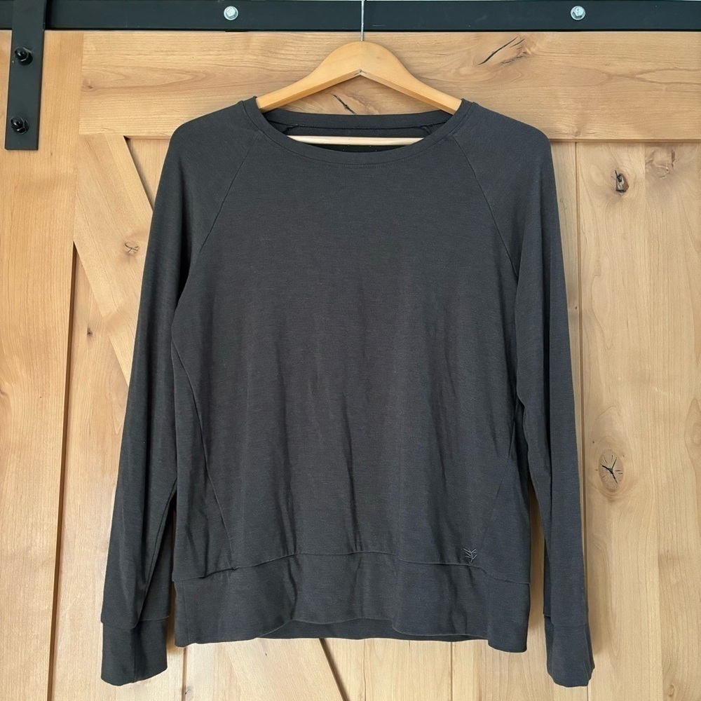 COZY EARTH Bamboo Pullover Long Sleeve Top Charcoal Size Medium